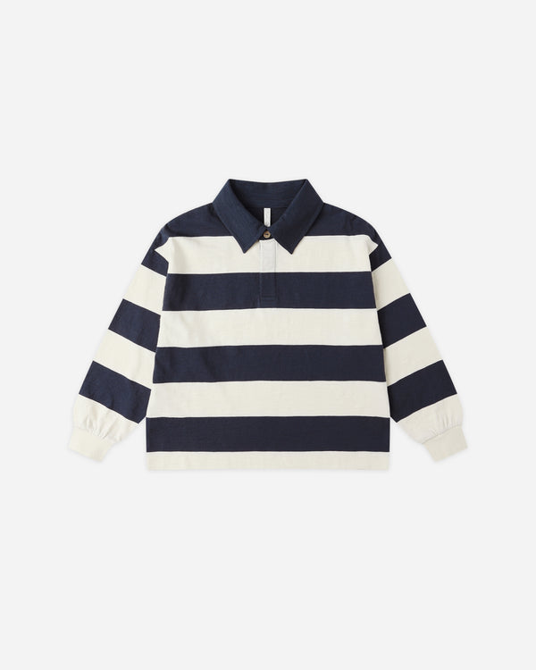 rylee cru Rugby Polo Navy Stripe