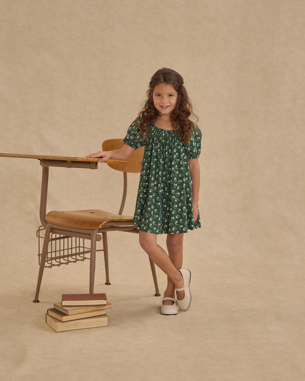 Rylee Cru Sabrina Mini Dress Green Ditsy