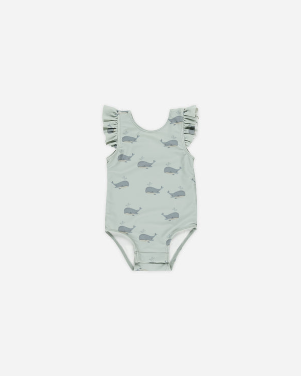 rylee cru Scoop Back Onepiece Whales