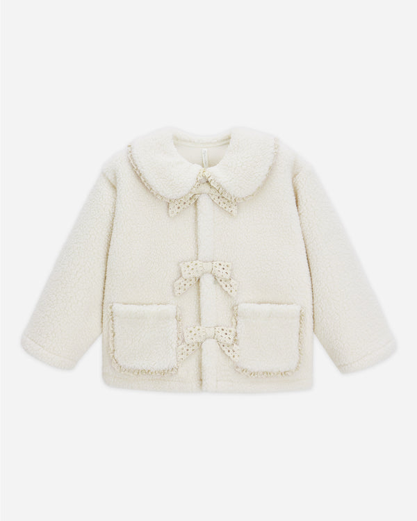 rylee cru Shearling Collared Coat Natural