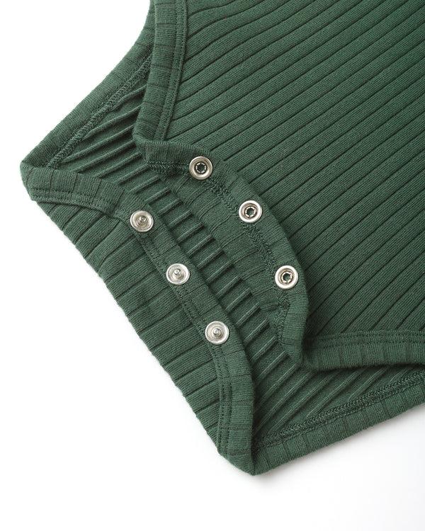 Rylee Cru Shoulder Ruffle Bodysuit Green