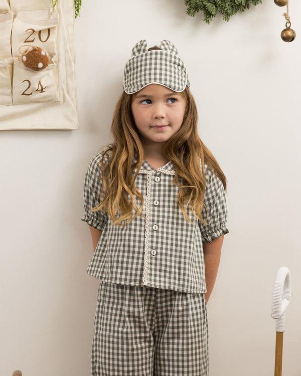 Rylee Cru Sleep Mask Evergreen Gingham