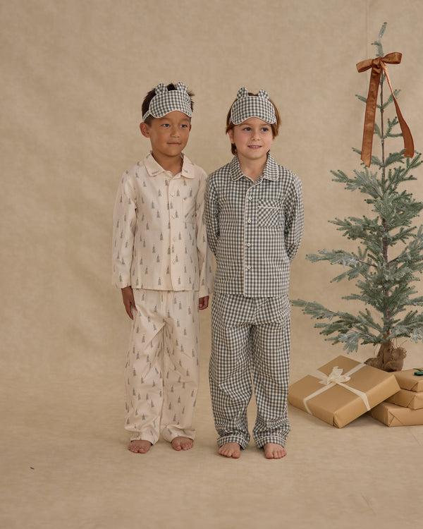 Rylee Cru Sleep Mask Evergreen Gingham