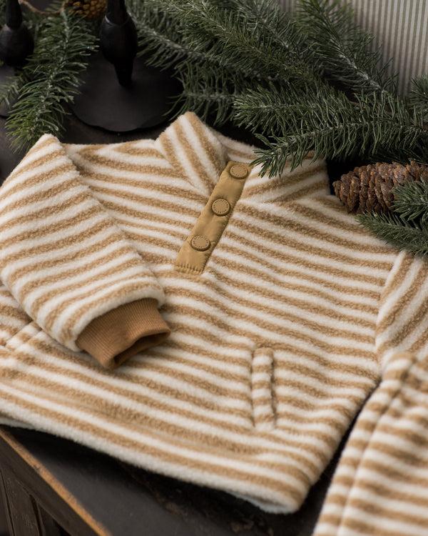 Rylee Cru Snap Pullover Toffee Stripe