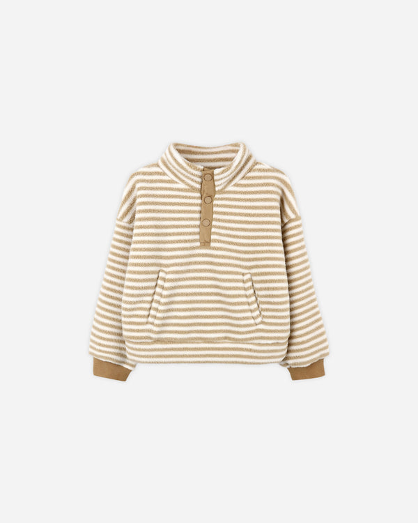 rylee cru Snap Pullover Toffee Stripe