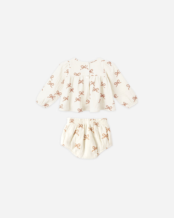 Rylee Cru Sophia Top + Bloomer Set Ruby Bows