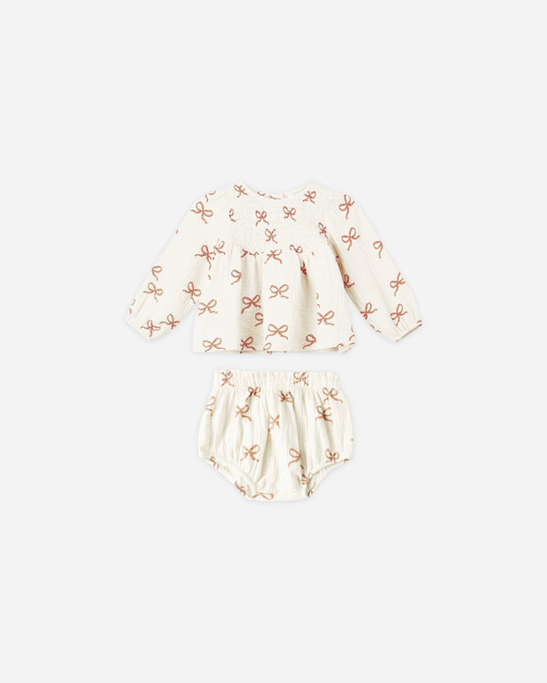 rylee cru Sophia Top + Bloomer Set Ruby Bows