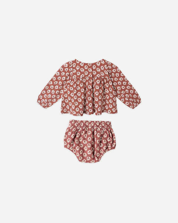 Rylee Cru Sophia Top + Bloomer Set Ruby Fleur