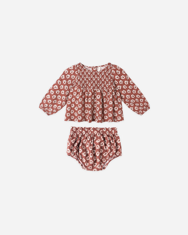 rylee cru Sophia Top + Bloomer Set Ruby Fleur