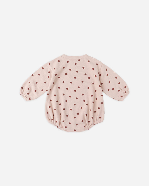 Rylee Cru Spongey Knit Romper Polka Dots