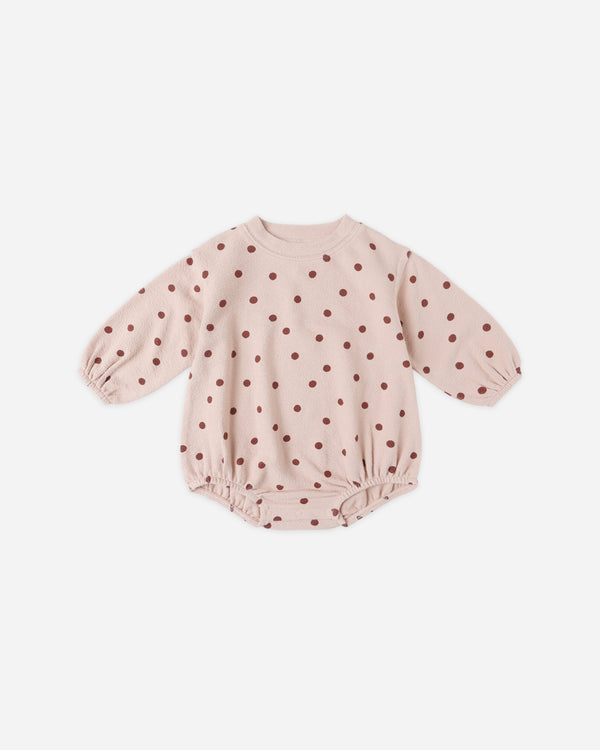 rylee cru Spongey Knit Romper Polka Dots