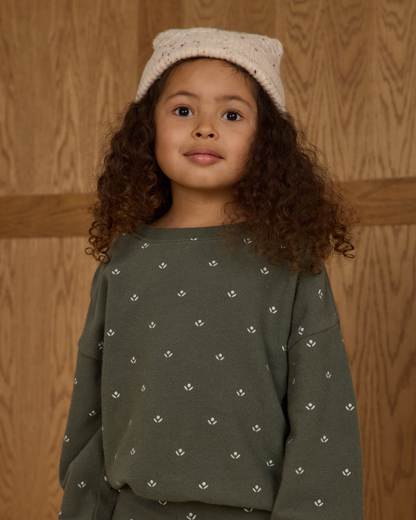 Rylee Cru Spongey Knit Set Evergreen Ditsy