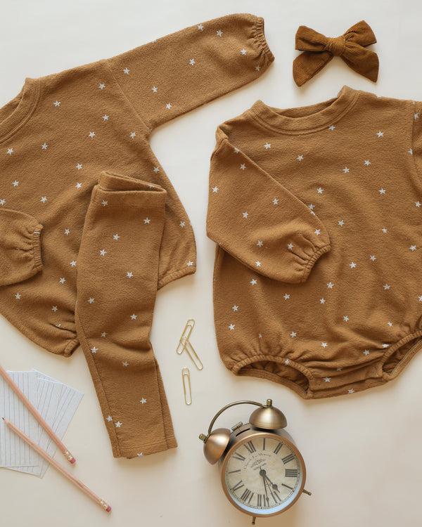 Rylee Cru Spongey Knit Set Golden Stars