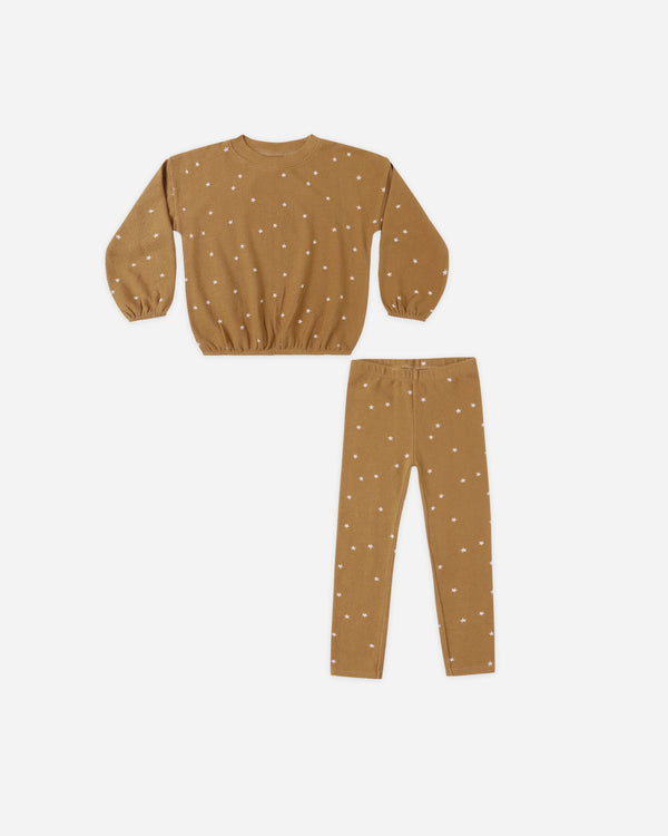 rylee cru Spongey Knit Set Golden Stars