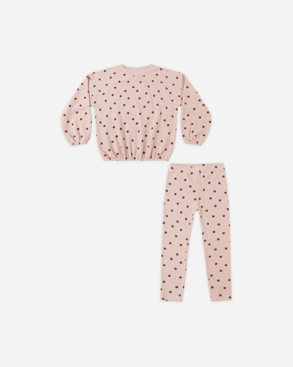 rylee cru Spongey Knit Set Polka Dot