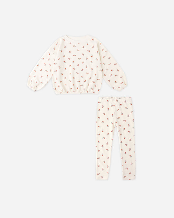 rylee cru Spongey Knit Set Ruby Ditsy