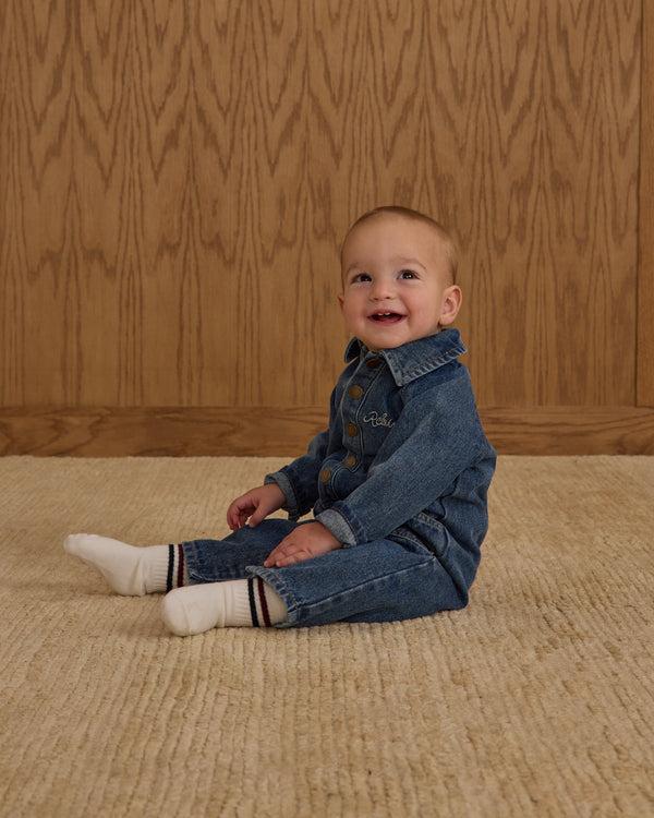 Rylee Cru Stripe Socks 2-pack Ivory Navy