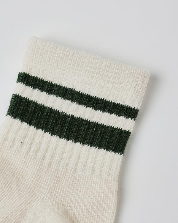 Rylee Cru Stripe Socks Set Of 2 Brown + Green Stripe