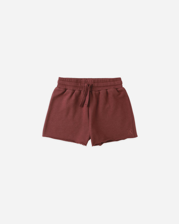 rylee cru Sweat Short Burgundy