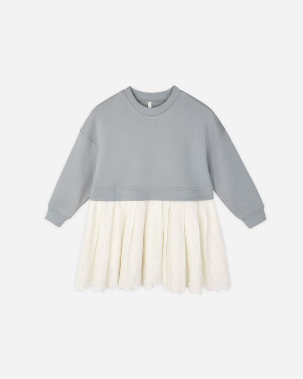 rylee cru Sweatshirt Dress Dusty Blue