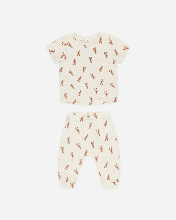 rylee cru Tee + Slouch Pant Set Lobsters