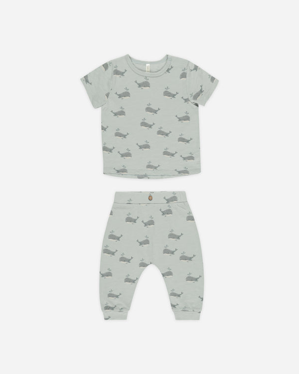 rylee cru Tee + Slouch Pant Set Whales