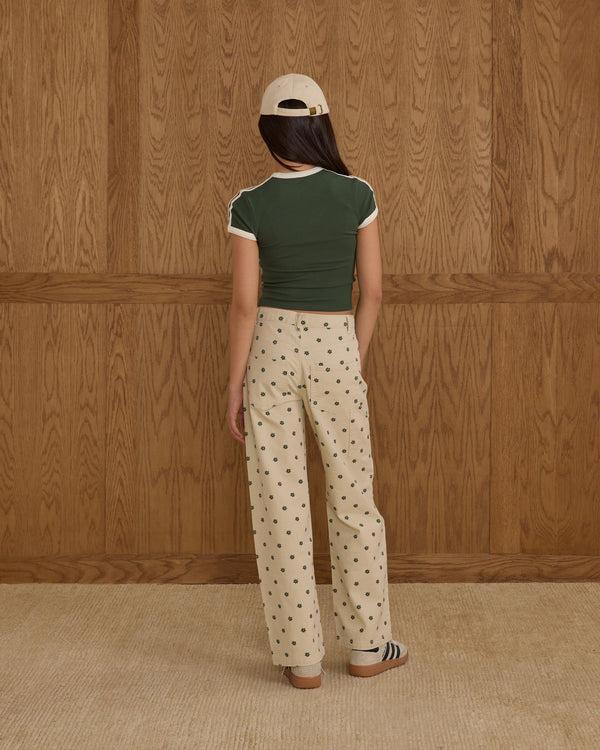 Rylee Cru Teen Baggy Wide Leg Denim Mini Daisy