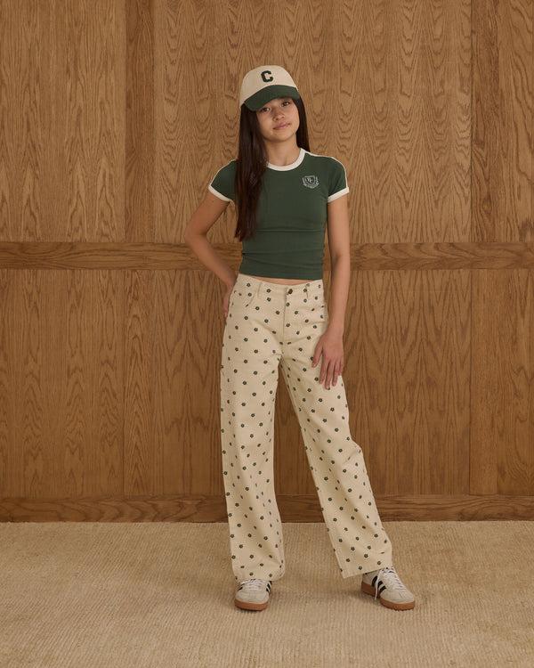 rylee cru Teen Baggy Wide Leg Denim Mini Daisy