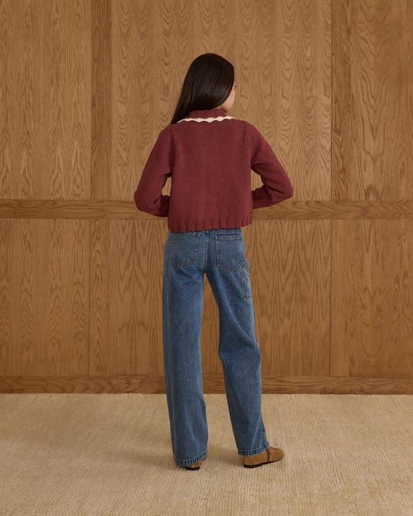 Rylee Cru Teen Baggy Wide Leg Pant Indigo Denim