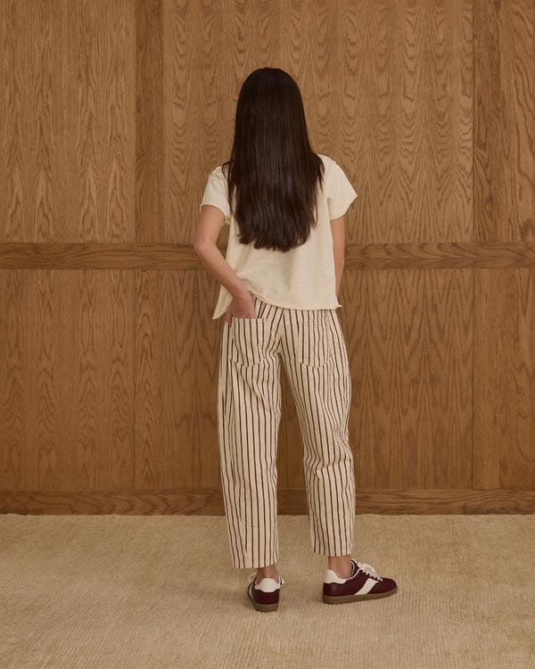 Rylee Cru Teen Barrel Pant Burgundy Pinstripe