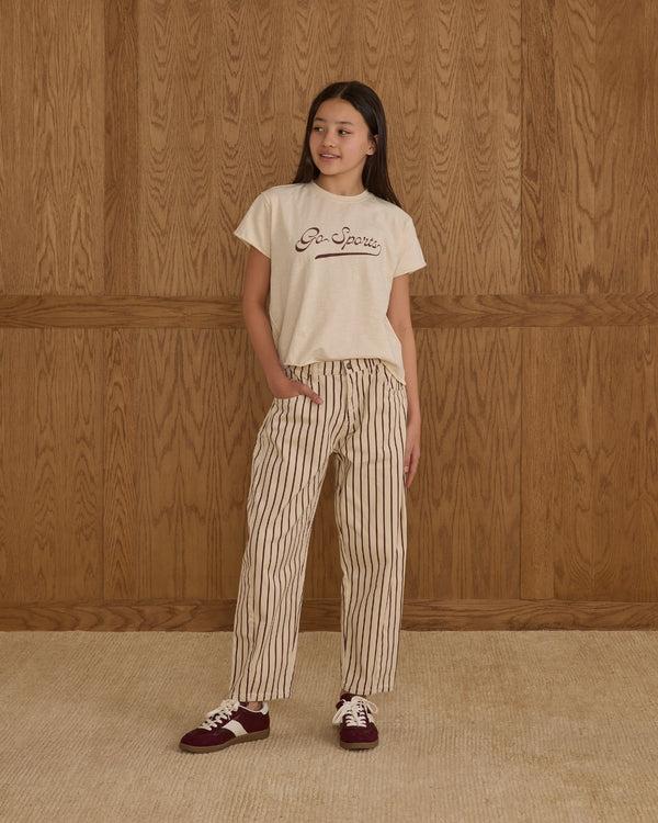 rylee cru Teen Barrel Pant Burgundy Pinstripe