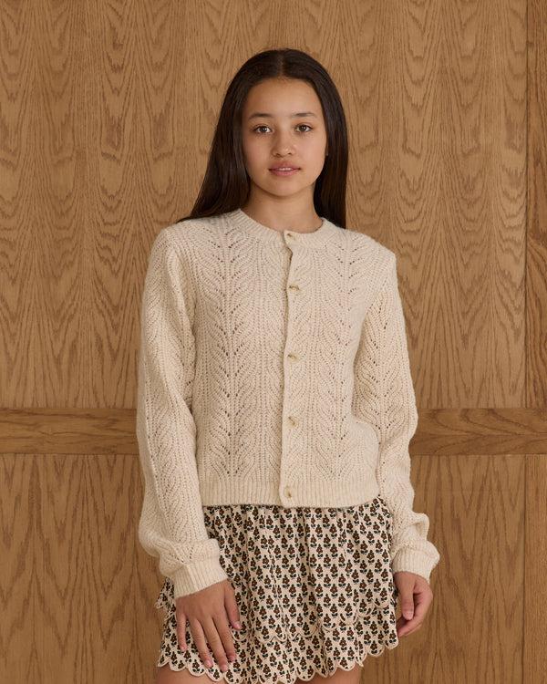 Rylee Cru Teen Cheyenne Cardigan Heathered Oatmeal