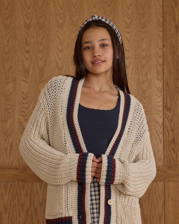 Rylee Cru Teen Collegiate Cardigan Natural