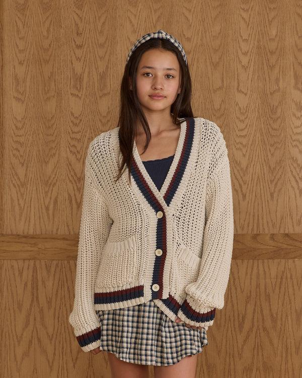 rylee cru Teen Collegiate Cardigan Natural