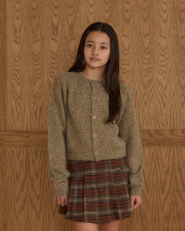 Rylee Cru Teen Fuzzy Cardigan Evergreen