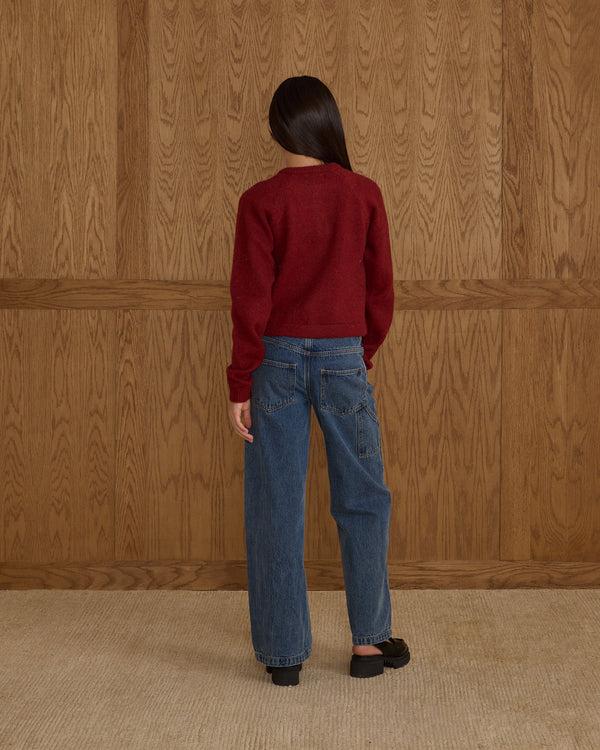 Rylee Cru Teen Fuzzy Cardigan Ruby