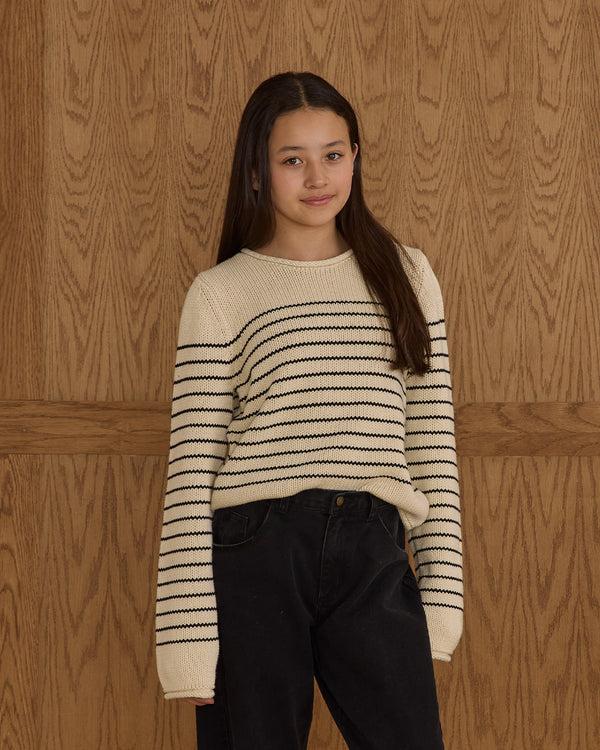 Rylee Cru Teen Jacques Sweater Black Stripe