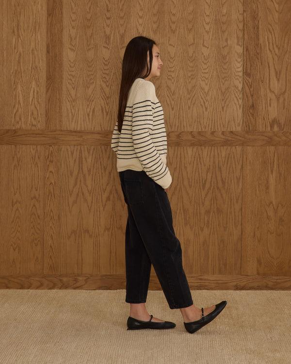 Rylee Cru Teen Jacques Sweater Black Stripe