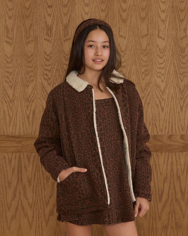 Rylee Cru Teen Long Chore Coat Leopard