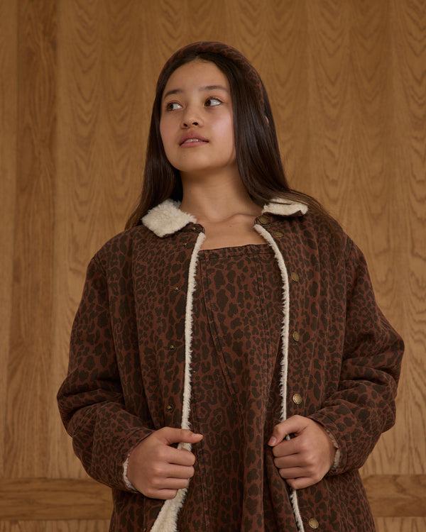 Rylee Cru Teen Long Chore Coat Leopard