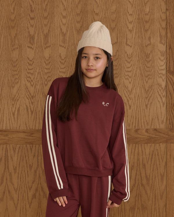 rylee cru Teen Oversized Sweatshirt Burgundy