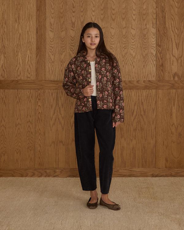 rylee cru Teen Quilted Collar Jacket Winter Floral