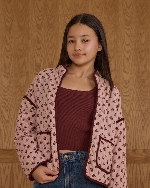 Rylee Cru Teen Quilted Jacket Blush Fleur