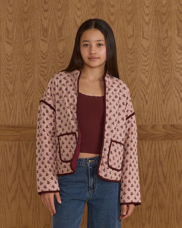 rylee cru Teen Quilted Jacket Blush Fleur