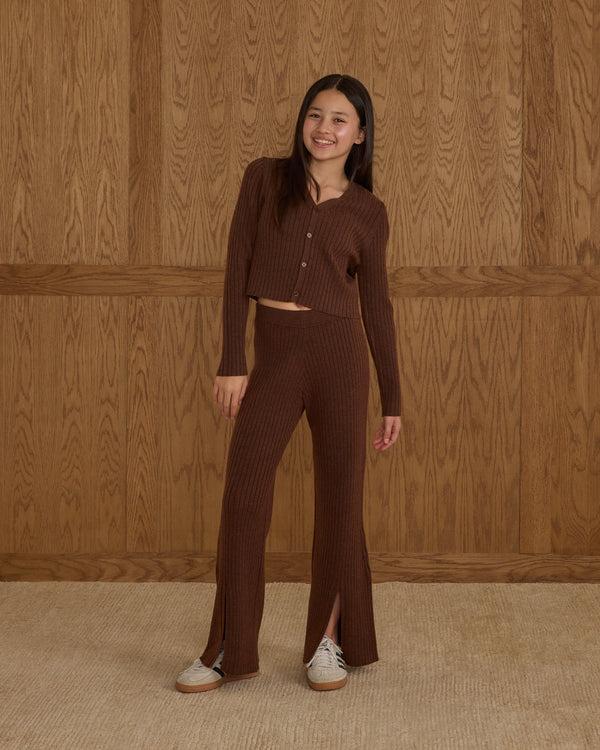 Rylee Cru Teen Ribbed Knit Pant Brown