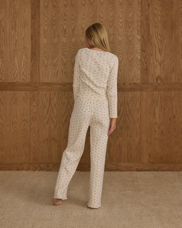 Rylee Cru Teen Ribbed Lounge Set Natural Ditsy