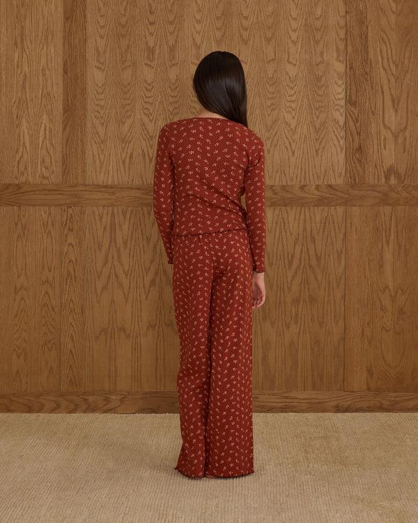 Rylee Cru Teen Ribbed Lounge Set Ruby Ditsy