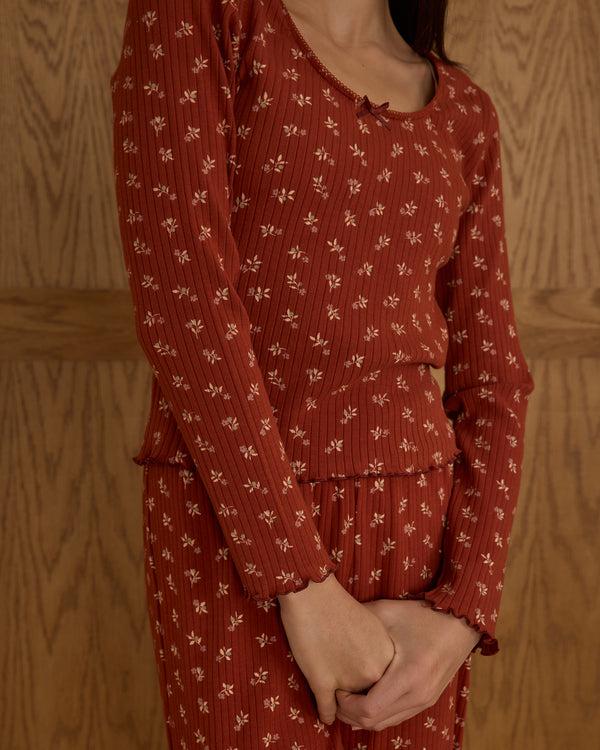 Rylee Cru Teen Ribbed Lounge Set Ruby Ditsy