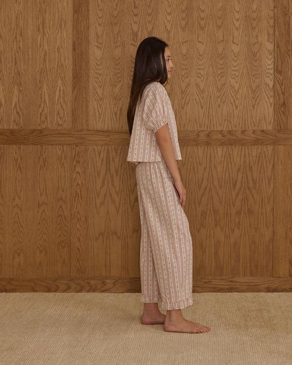 Rylee Cru Teen Ruffle Pajamas Candy Cane Stripe