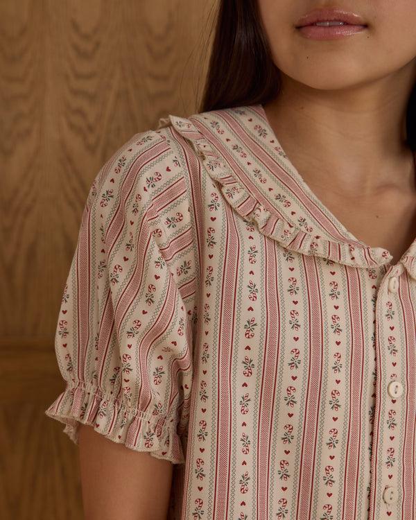 Rylee Cru Teen Ruffle Pajamas Candy Cane Stripe